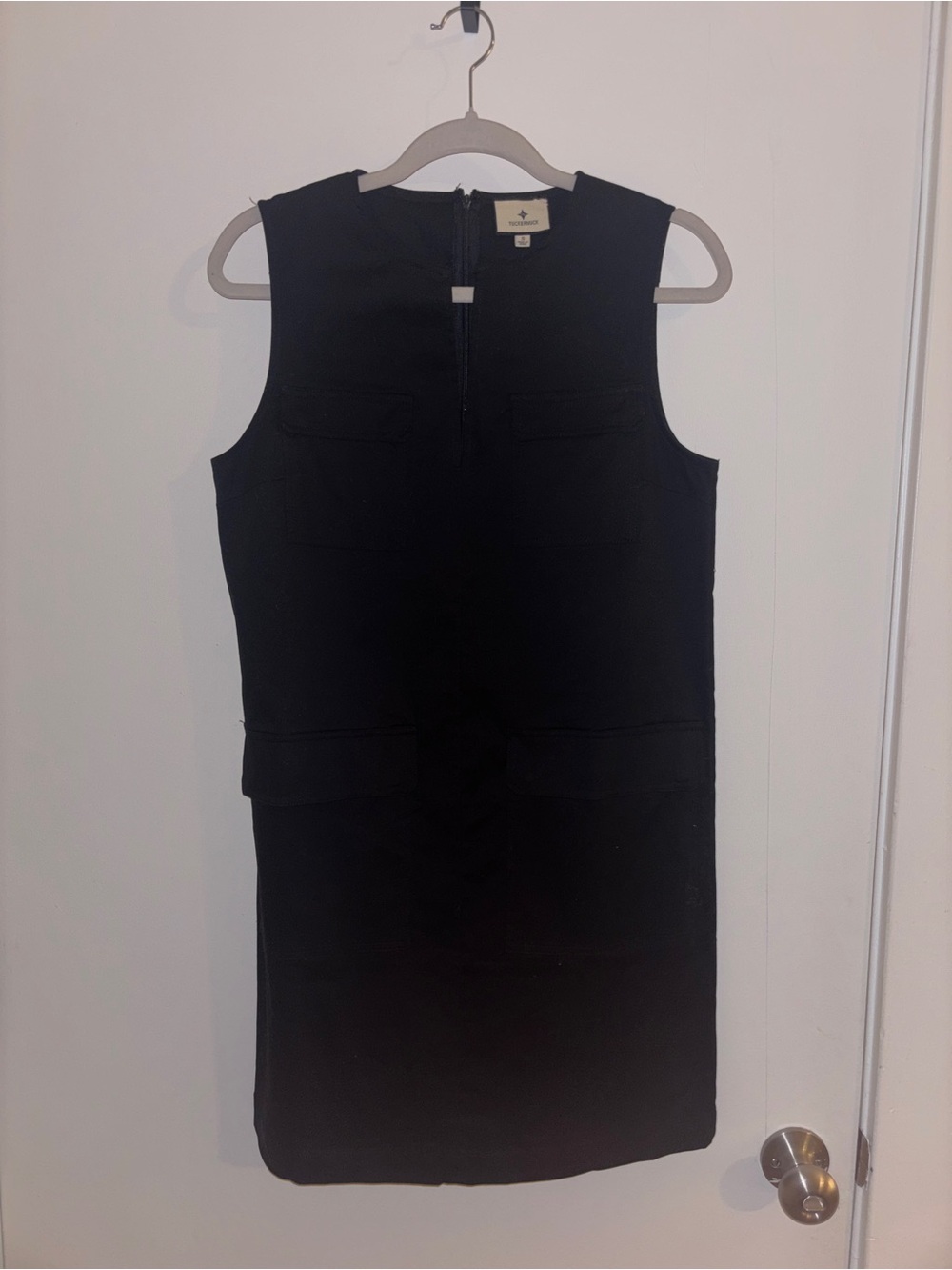 Tuckernuck Black Sleeveless Shift Dress with Front Pockets